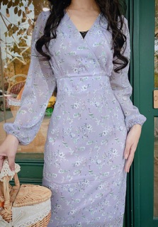 Đầm vintage đuôi cá hoa nhí