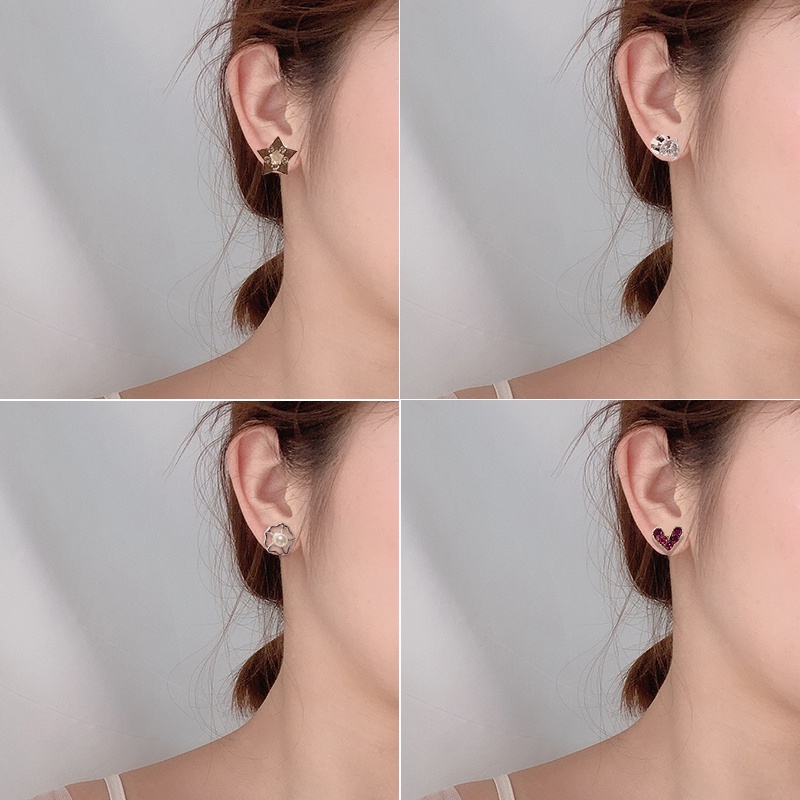 Bộ Khuyên Tai Kết Hợp Dây Chuyền Đơn Giản Thời Trang Hàn Quốc Cho Nữ