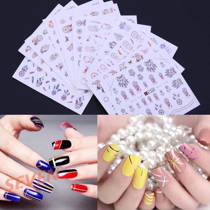 Sticker Sét 12 hình dán móng siêu đẹp rẻ