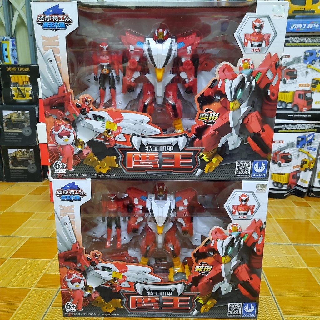 Mô hình miniforce mùa 4 Robot chiến Binh Thú đại bàng Hawk và siêu nhân Sammy đồ chơi trẻ em