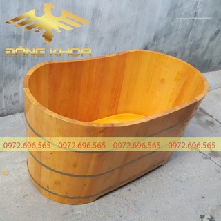 Bồn tắm gỗ cao cấp, Thùng tắm gỗ chất liệu gỗ thông nhật dài 130cm
