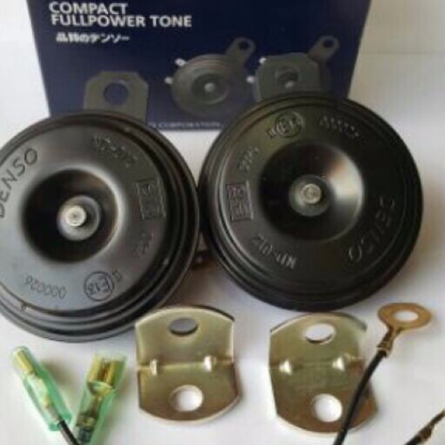 Đôi còi đĩa Denso chính hãng Nhật tặng kèm giắc cắm và chân bắt chính hãng