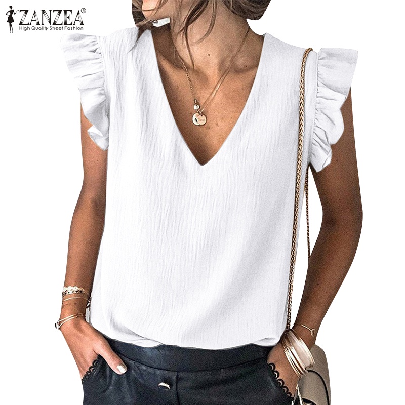 Zanzea Áo Nữ Tay Dài Cổ Chữ V Phong Cách Châu Âu Thời Trang