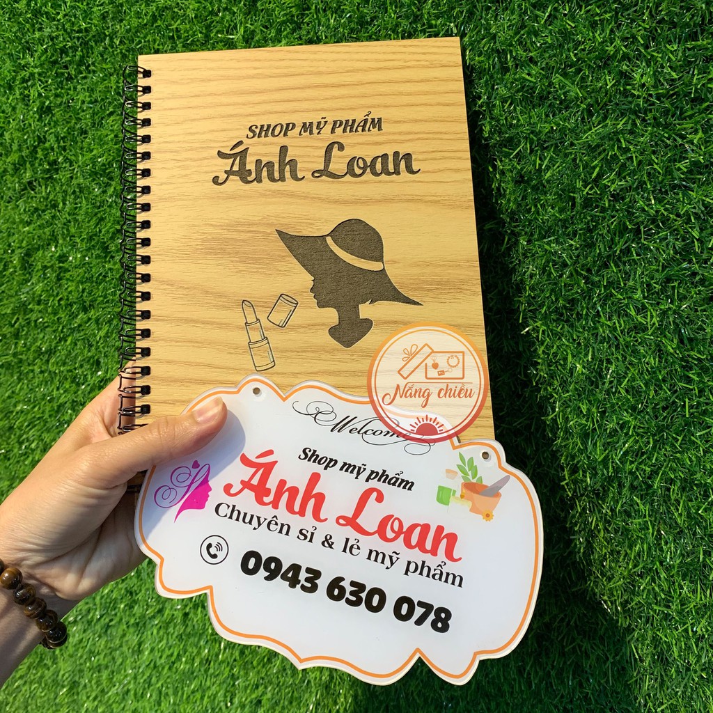 Sổ tay bán hàng dành cho shop mỹ phẩm - Sổ bìa gỗ cứng 2 mặt - Ruột sổ 100 trang dày dặn