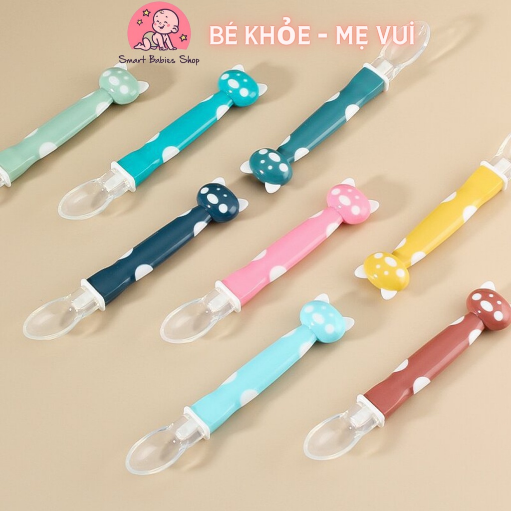 Thìa ăn dặm silicon siêu mềm hình đầu mèo an toàn cho bé