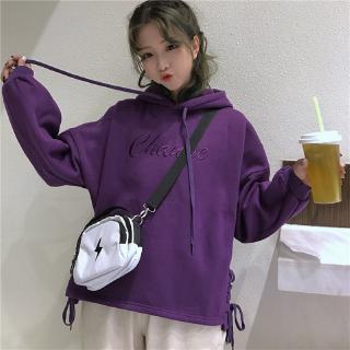 Áo hoodie dáng suông họa tiết thêu thời trang cho nữ