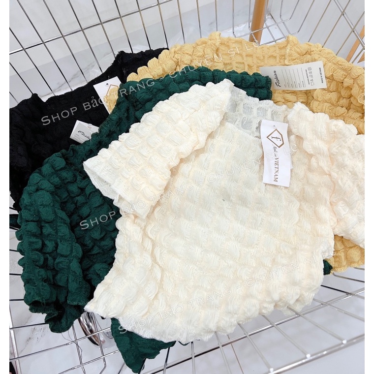 Áo Croptop Chất Caro Xốp Nữ [FREESHIP]  Thun kiểu body cộc tay dáng ôm viền bèo tiểu thư đường phố hàn quốc