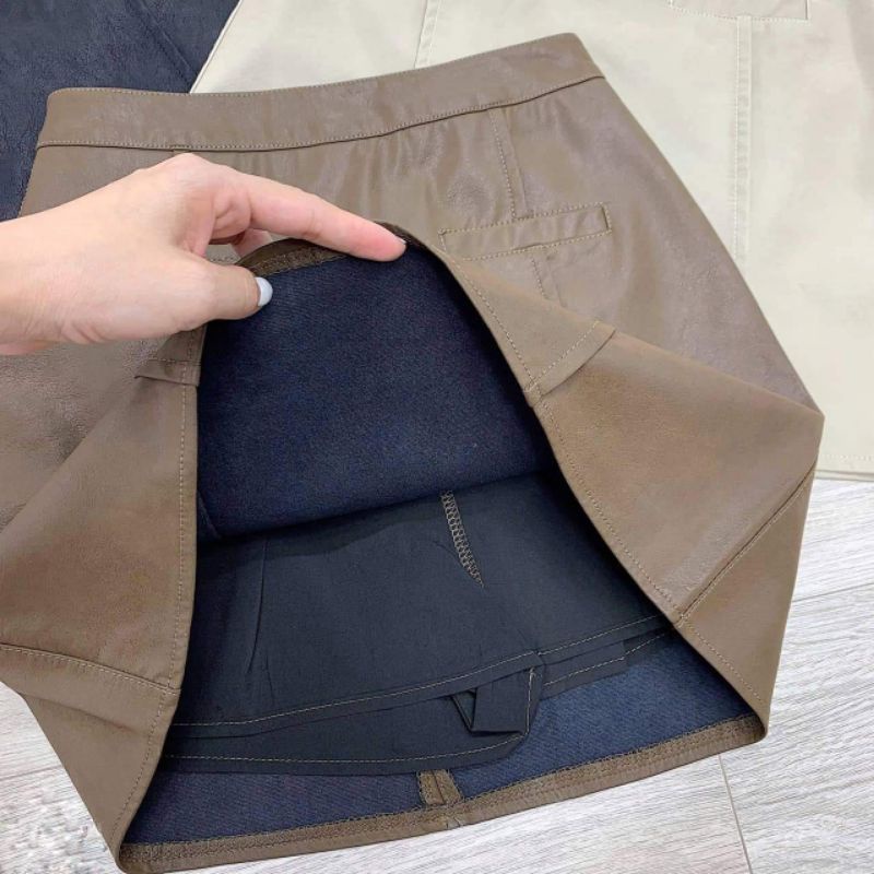 Chân váy da chữ A hàng QC