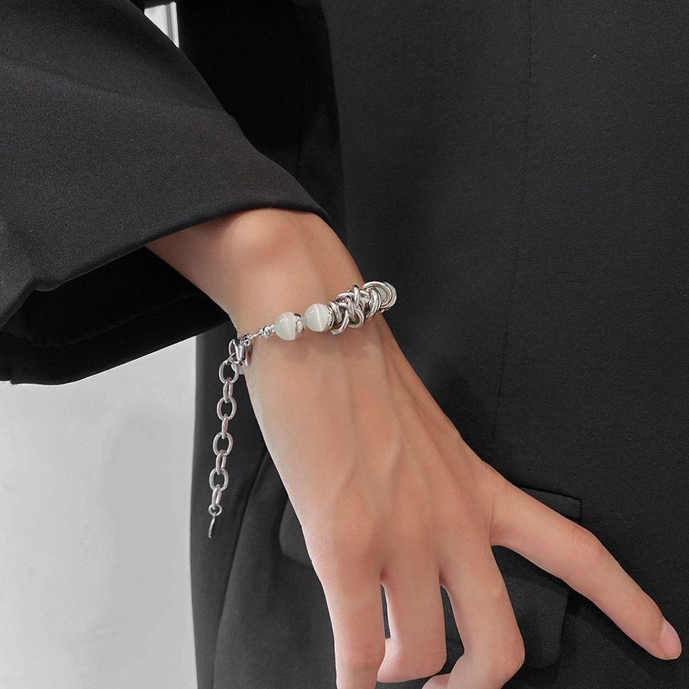 AROMA Vòng cổ Thép Titan Mặt Hình Học Phong Cách Hip Hop Hàn Quốc Thời Trang Cho Cặp Đôi