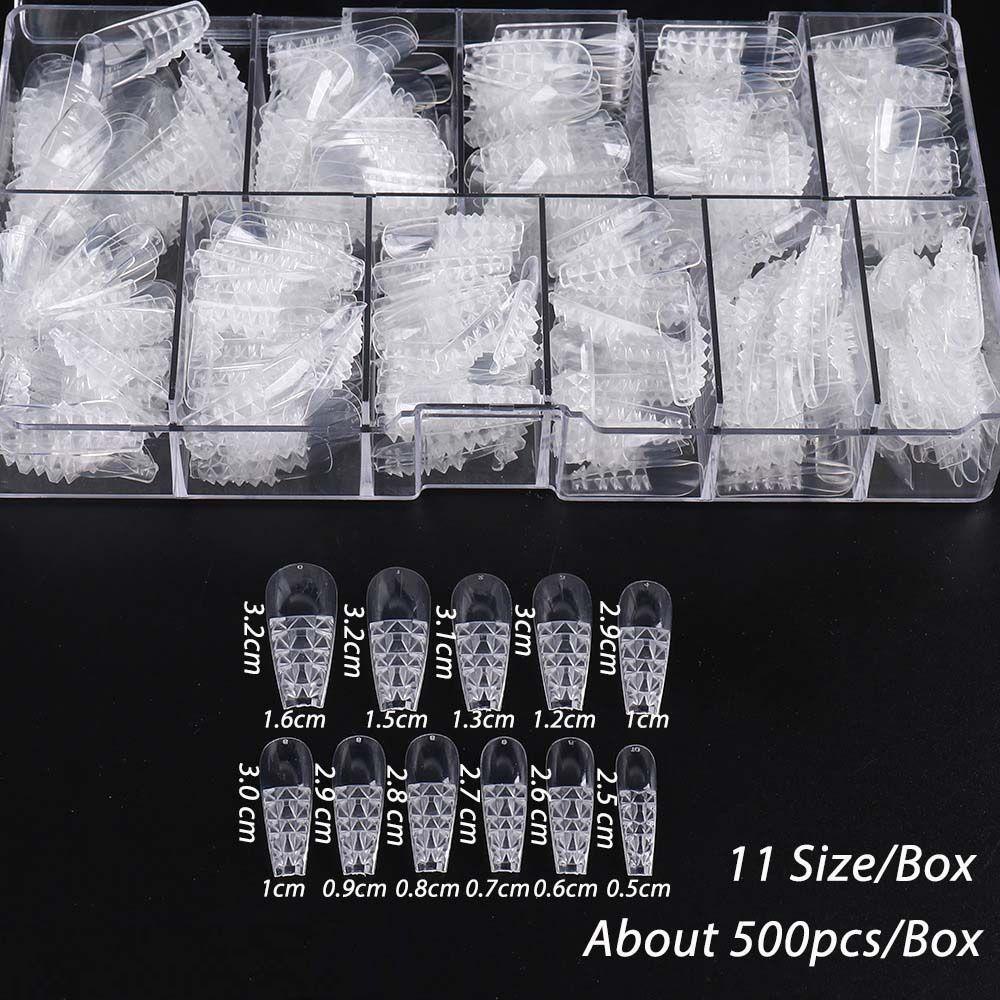 Bộ Móng Tay Giả Màu Trong Suốt Hình Vuông|Móng Tay Giả Trang Trí Nghệ Thuật