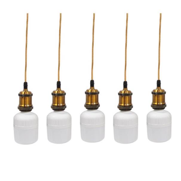 Bộ 5 dây đèn thả cổ điển bóng đèn led búp trụ trang trí 18w