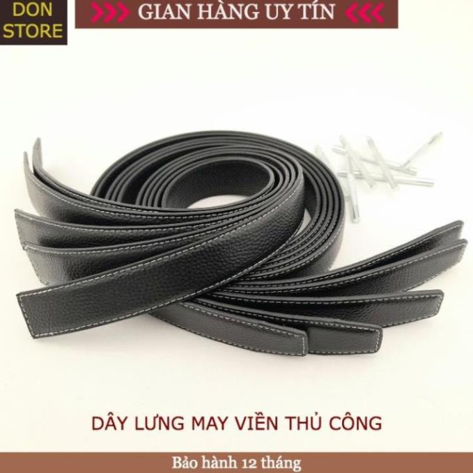 Dây Lưng Nam May Thủ Công Chỉ Nổi Da Bò Vân Hạt 2 Mặt Cao Cấp Bản 3.2cm & 3.8cm (không mặt) * * Đẹp