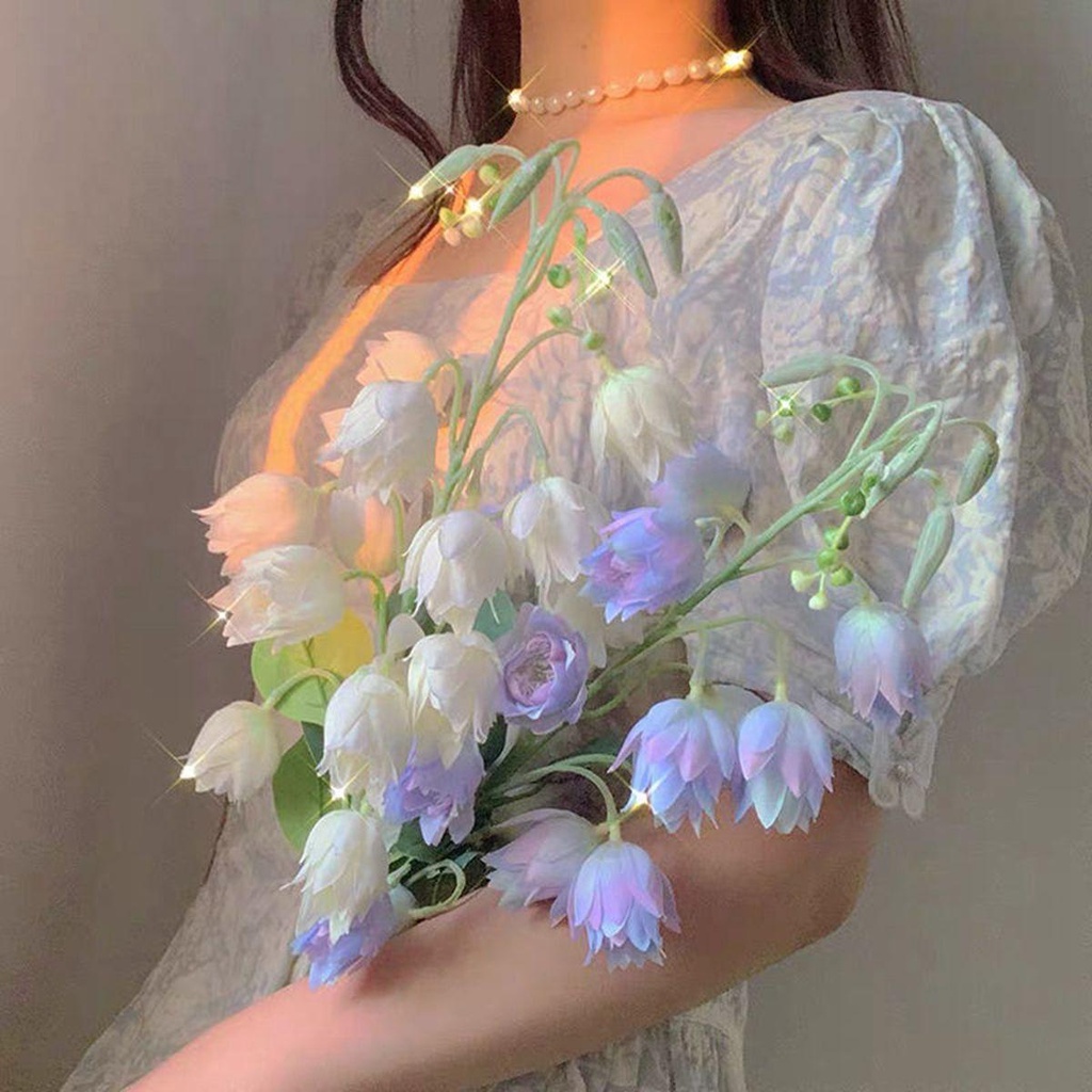 Bó Hoa Lay Ơn Nhân Tạo Lãng Mạn Dùng Trang Trí Tiệc Cưới