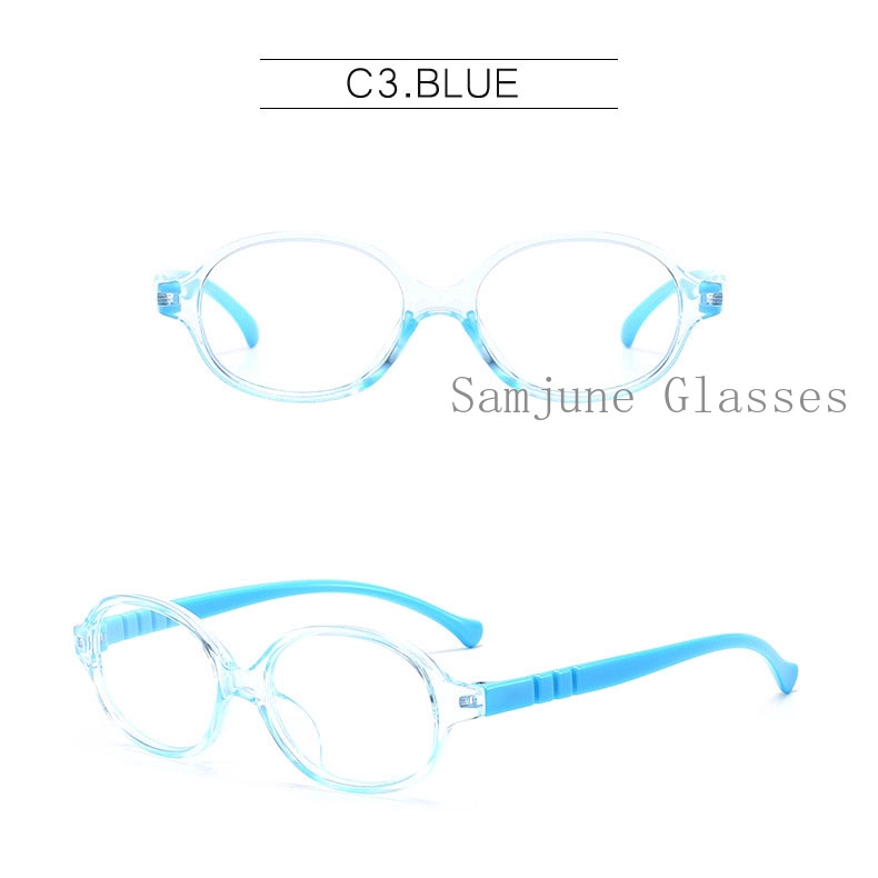 Mắt Kính Samjune Gọng Bầu Dục Chống Ánh Sáng Xanh Thời Trang Độc Đáo Dành Cho Các Bé