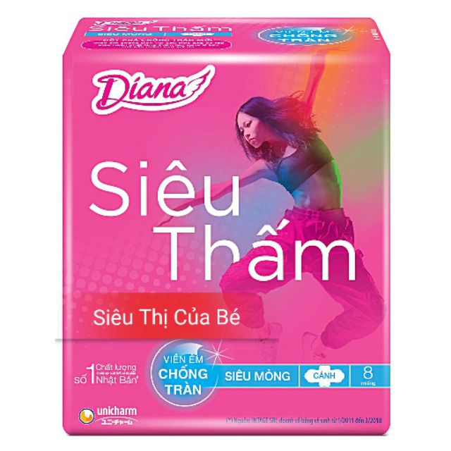 Băng vệ sinh Diana siêu mỏng có cánh ( loại mới)