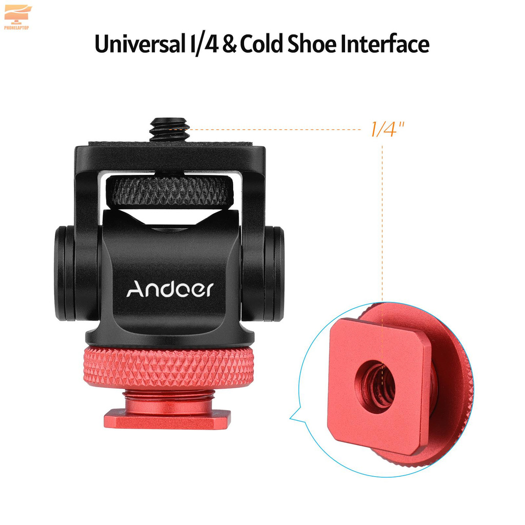 Mô Hình Nhân Vật Lapt Andoer 360 Độ Chất Lượng Cao° Đầu Chuyển Đổi Gắn Giá Đỡ Màn Hình Máy Ảnh 1 / 4 inch Có Thể Xoay Vòng Tiện Dụng | BigBuy360 - bigbuy360.vn