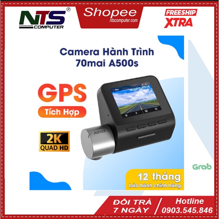 Camera hành trình ô tô 70mai dash cam pro plus a500s 1 bản quốc tế quay trước và sau độ phân giải 1944p siêu nét