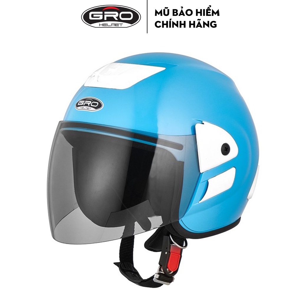 Mũ bảo hiểm 3/4 có kính GRO HELMET Honda V0 phong cách, màu sắc trẻ trung cho cả nam nữ, Freesize 55-59cm