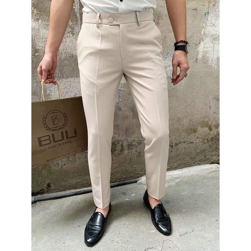 HÀNG MỚI VỀ quần âu nam màu trắng kem phong cách Hàn quốc chất vải tuyết mưa dày dặn mát mịn co giãn 4 chiều BAO LỖI | BigBuy360 - bigbuy360.vn