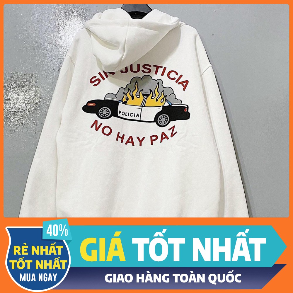 [HOT]ÁO HOODIE - ÁO KHOÁC NỈ NGOẠI Dây Kéo Sin Justicia (Hình Thật 100%)