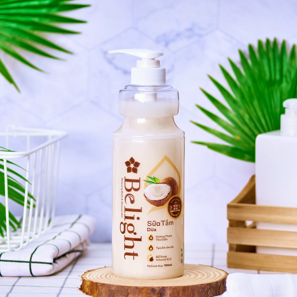 Sữa tắm dưỡng trắng Belight, dưỡng da mềm mịn chiết xuất thành phần thiên nhiên - 700ml