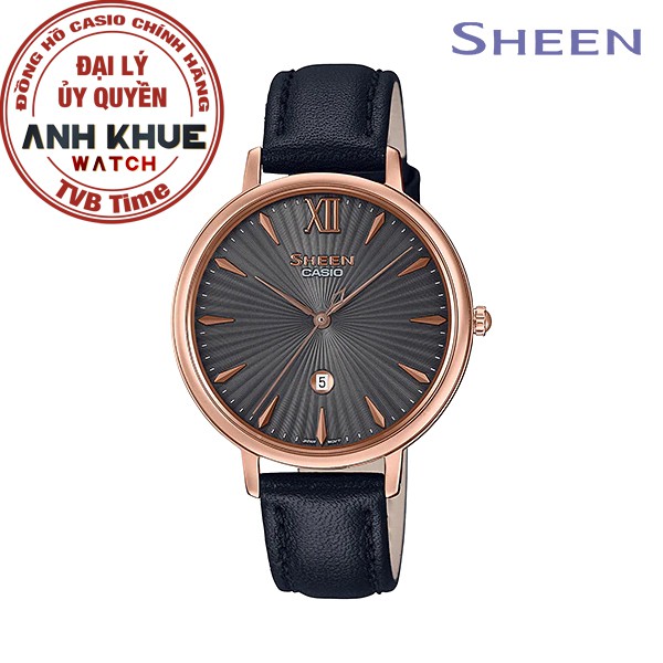 Đồng hồ nữ dây da Casio Sheen chính hãng Anh Khuê SHE-4534PGL-1AUDF