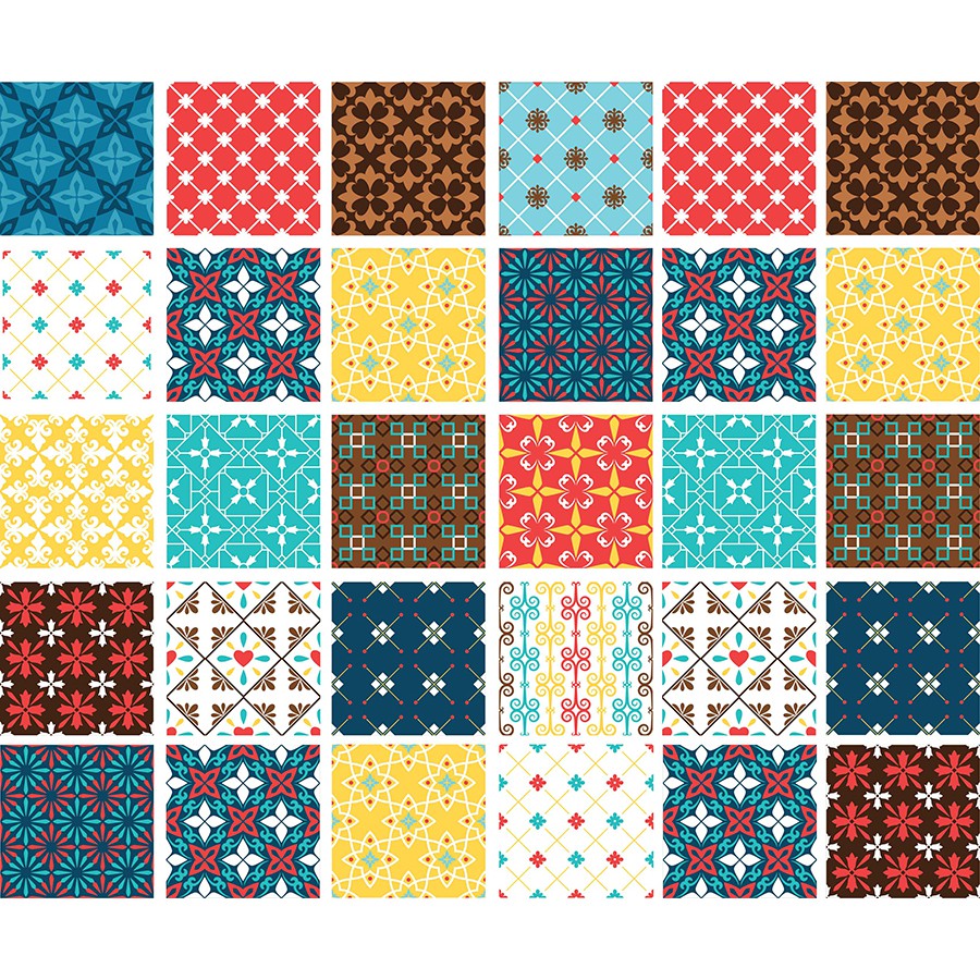 Decal Gạch Bông C52 - Set 30 ô 20x20cm - Decal Dán tường, Dán bếp, Trang trí nhà cửa - Viet Decor