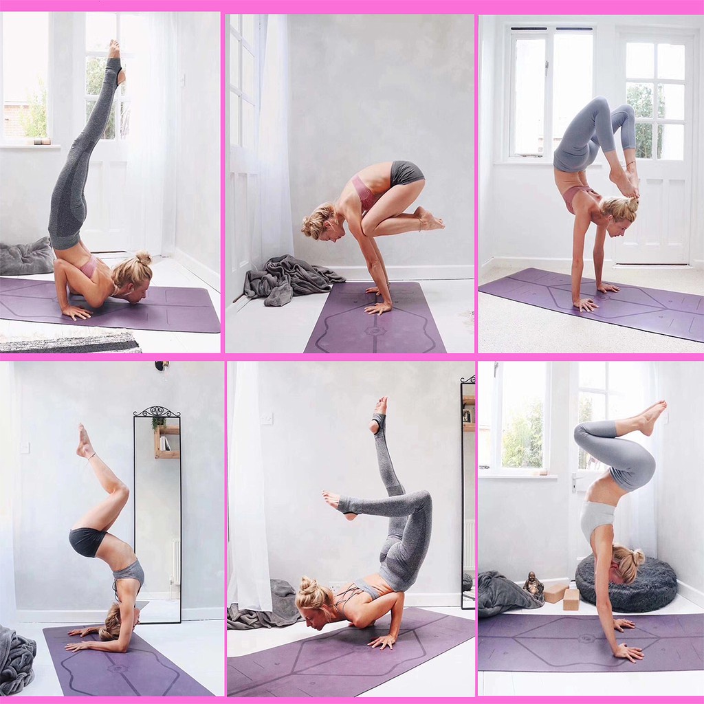 Thảm tập yoga định tuyến 2 lớp TPE cao cấp TẶNG kèm túi đựng thảm, thảm tập yoga định tuyến 2 lớp hangtienichthongminh