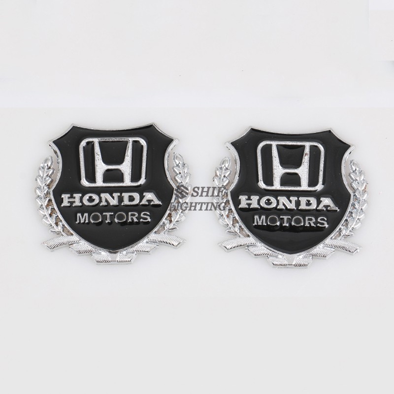 Bộ 2 logo 3D bằng kim loại dán trang trí xe ô tô Honda Civic Accord CR-V