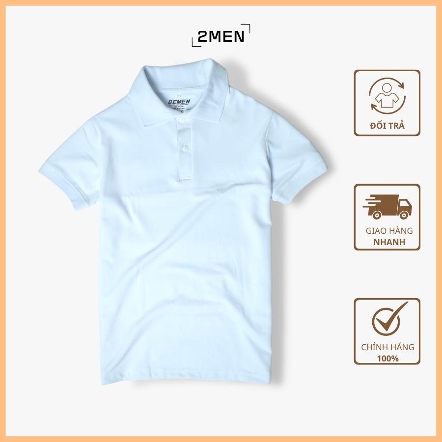 Áo Thun Nam Tay Ngắn Vải Cá Sấu Màu Trơn Basic, Áo Polo Nam Cao Cấp Vải Co Giãn Thoáng Khí - 2MEN