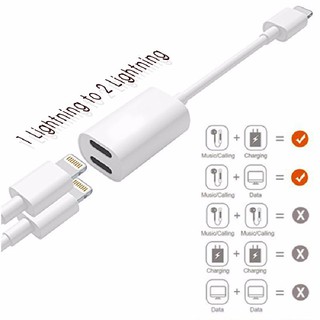 Jack chia cổng Lightning 1 ra 2 cho Iphone 7, 7 Plus, 8, 8 Plus, X