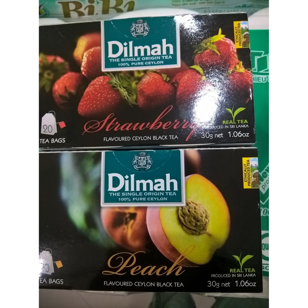 TRÀ DILMAH ĐÀO/ DÂU/ BẠC HÀ - HỘP 20 TÚI LỌC