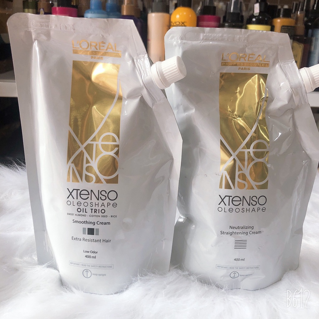 Duỗi ép tóc LOREAL 400ml hàng chính hãng  dành cho tóc siêu khỏe,khỏe,trung bình,yếu