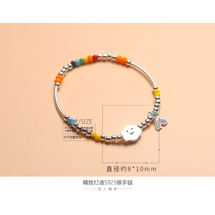 [Hàng Mới Về] Vòng Đeo Tay Co Dãn Màu Cầu Vồng Thời Trang