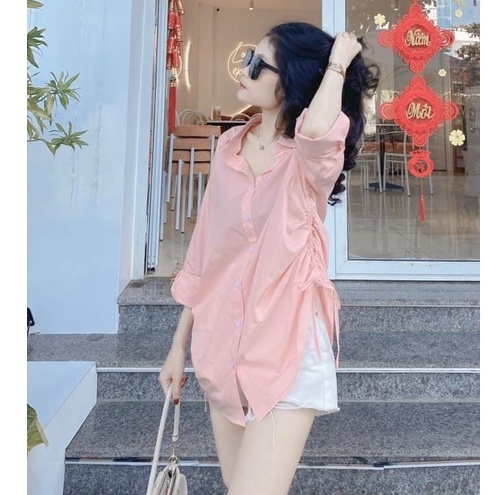 Set sơ mi 3 món xanh lá quần legging đùi BN280