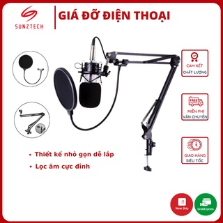 Chân đế micro kẹp bàn NB-35, Giá đỡ micro thu âm