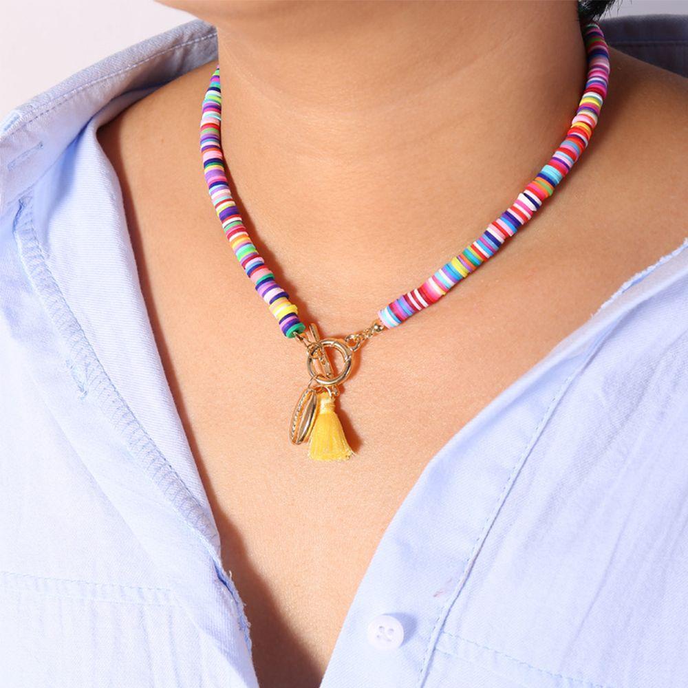 AROMA Vòng Cổ Choker Đính Vỏ Sò Nhiều Màu Sắc