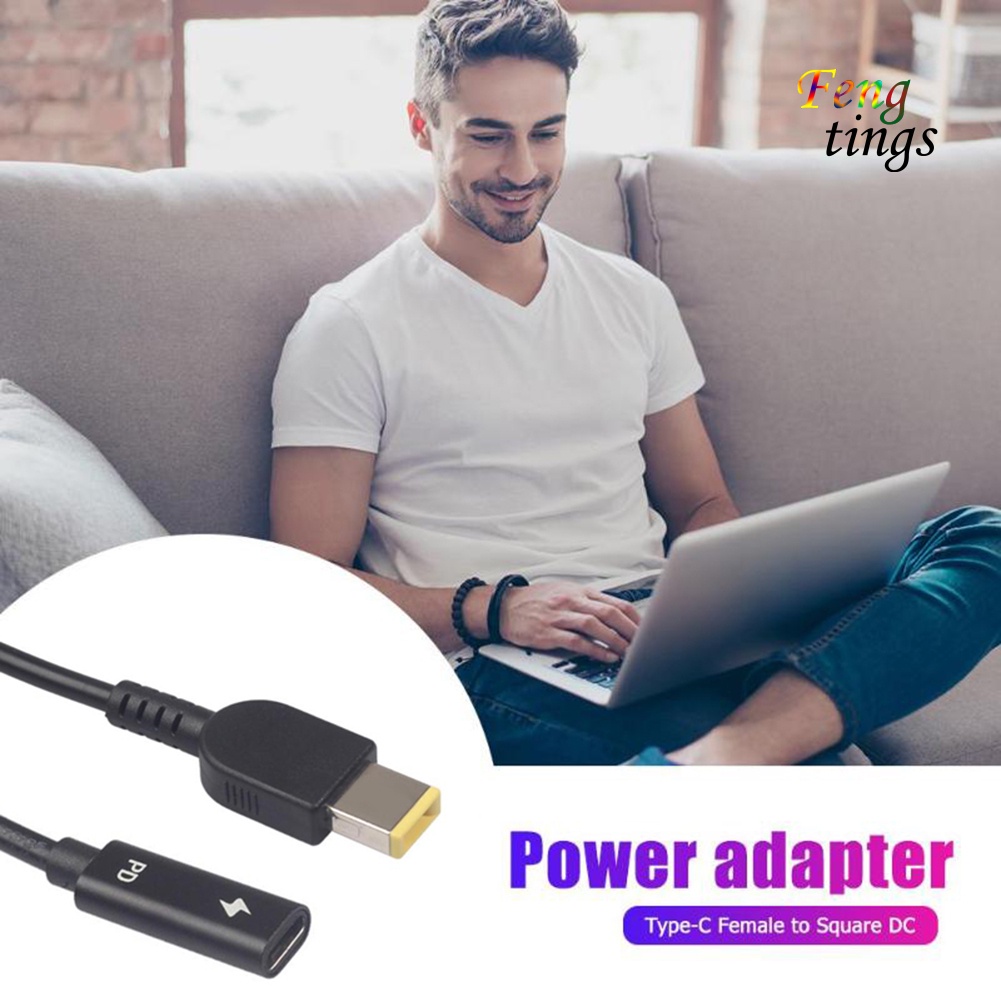 Dây Cáp Sạc Chuyển Đổi Nguồn Điện Type-C Cái Sang DC Đực PD Dành Cho Lenovo Thinkpad
