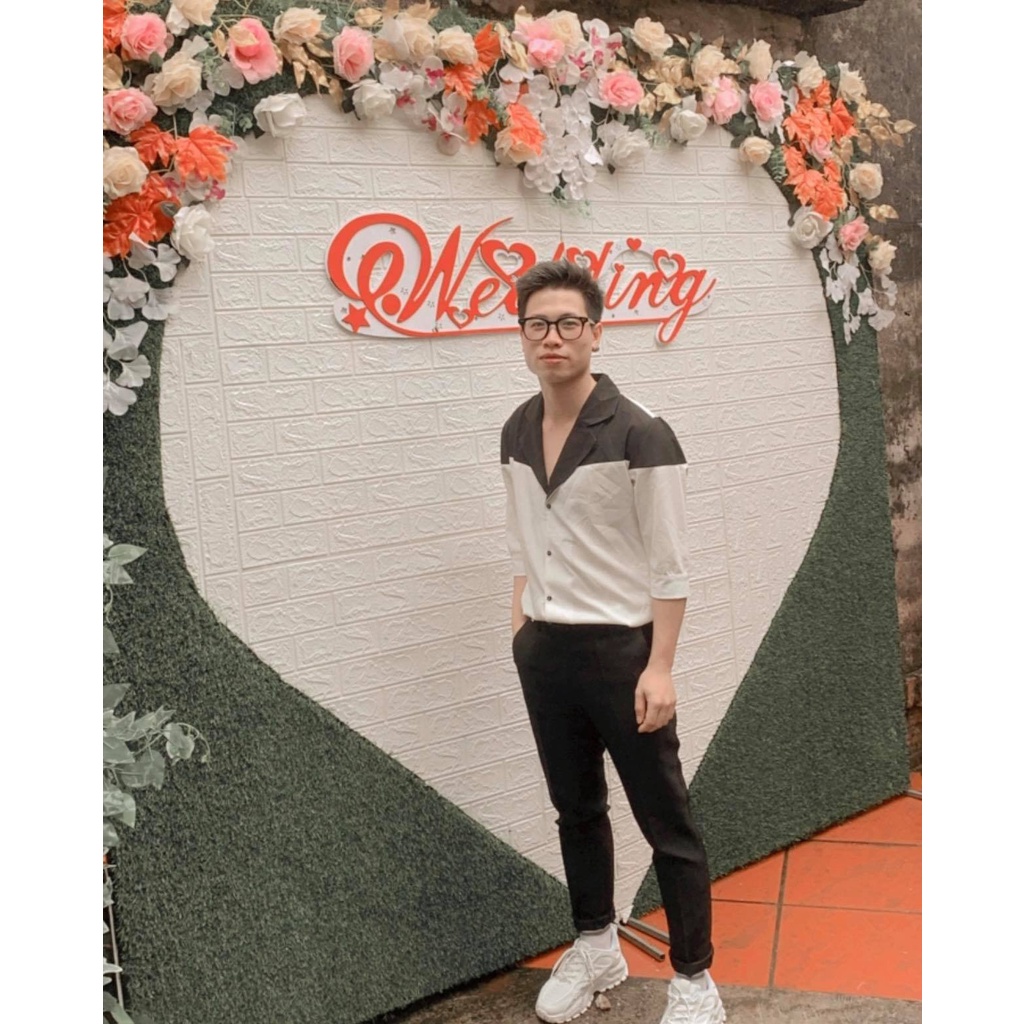 Áo Sơ Mi, Áo Sơ Mi Nam phối Vai cách điệu 2 màu Đen - Trắng sang trọng lịch lãm, trẻ trung T1 hàng thiết kế tại xưởng. | BigBuy360 - bigbuy360.vn