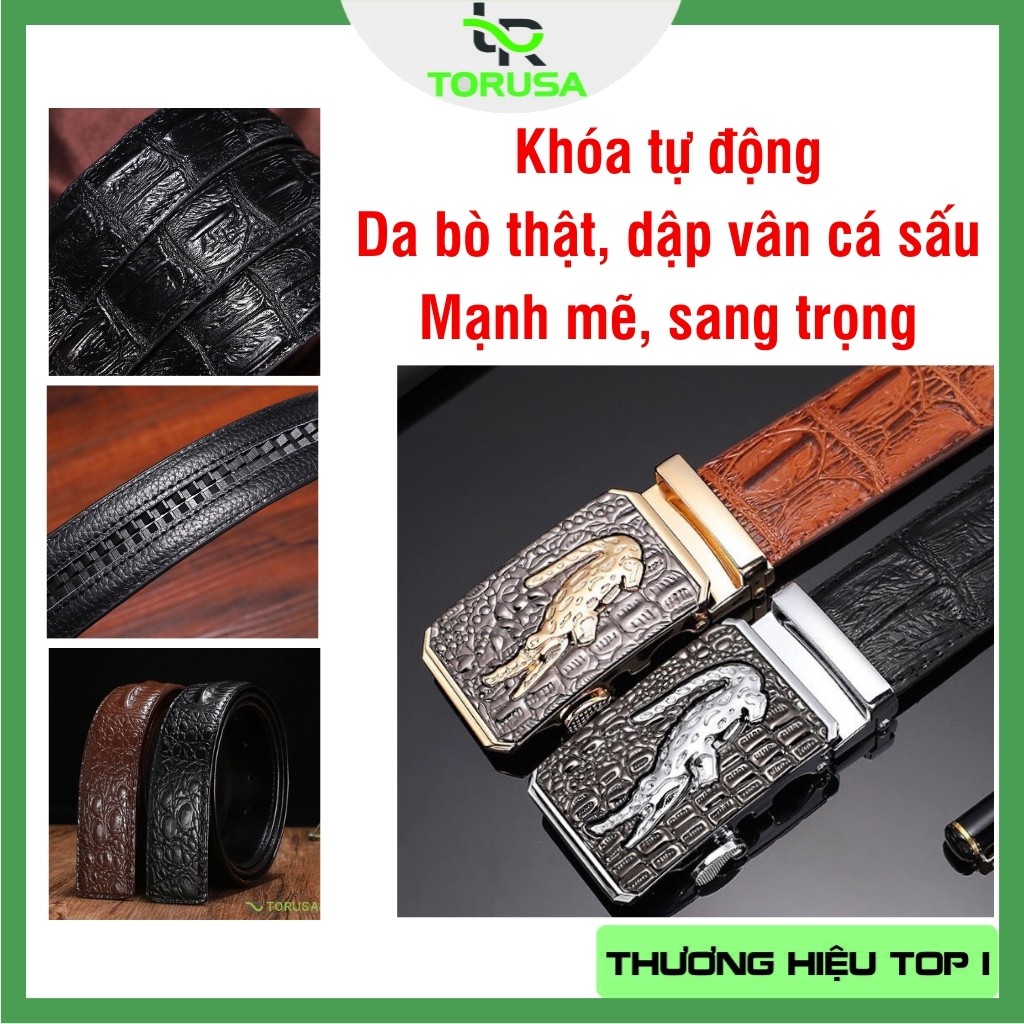 [FreeShip] Dây Nịt Nam - Thắt Lưng Nam Da Bò Thật Vân Cá Sấu Kiểu Dáng Trẻ Trung Sang Trọng Đẳng Cấp