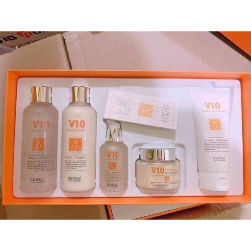 Bộ Dưỡng Trắng Da V10 Skinaz 5 Món - V10 Gleaming Skin Care Dưỡng Da Cao Cấp