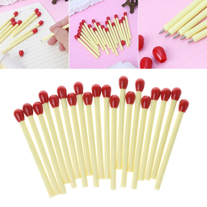 Set 20 bút bi hình que diêm độc đáo ngòi 0.5mm