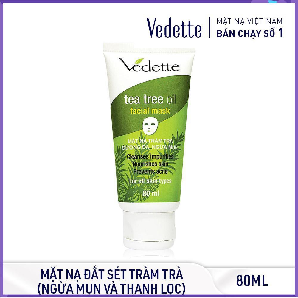 🍊 Bộ Dưỡng Da Ngừa Mụn Chiết Xuất Từ Tràm Trà Tea Tree Oil Vedette (Hộp 4 Tuýp)