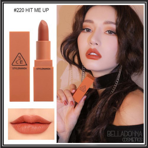 Son lì 3CE Mood Recipe Matte Lip Color # 220 Hit Me Up - Cam Đất