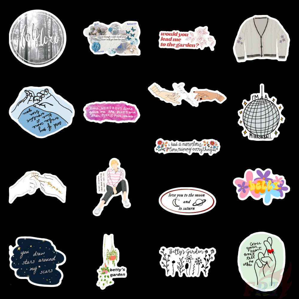 ❉ Taylor Swift：Folklore Series A - Betty’s Garden Stickers ❉ 50Pcs/Set Waterproof DIY Fashion Decals Doodle Stickers