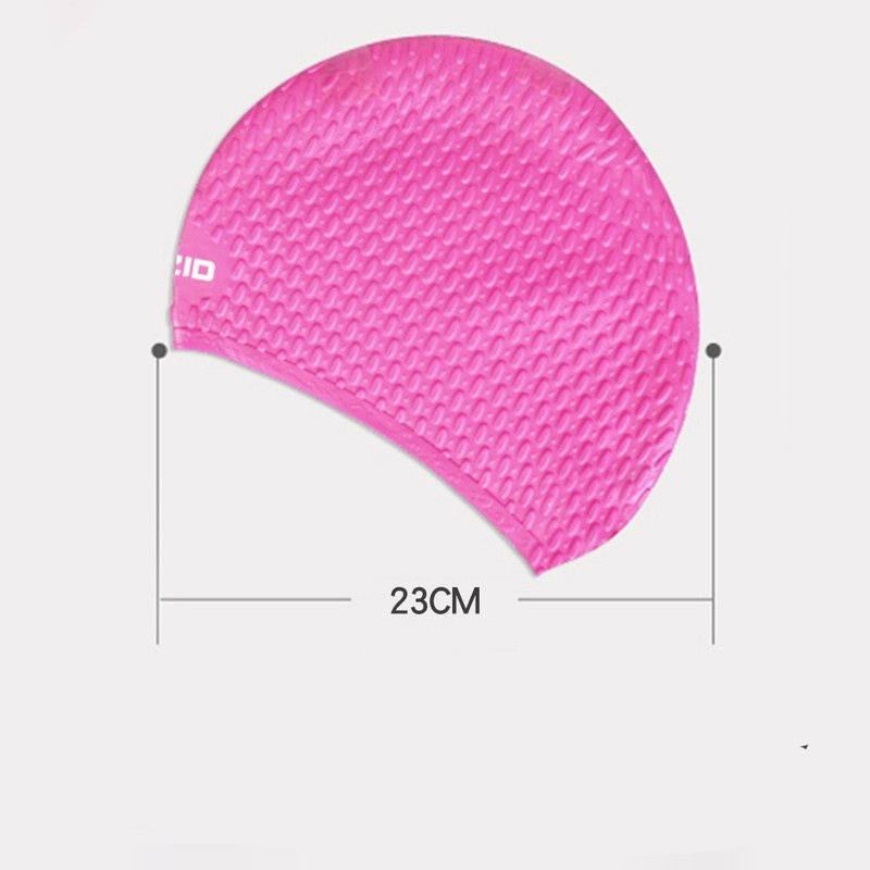 Mũ Bơi Bằng Cao Su Silicone Thiết Kế Tai 3D Tiện Dụng Có Túi Đựng Chống Nước Cho Nam Và Nữ