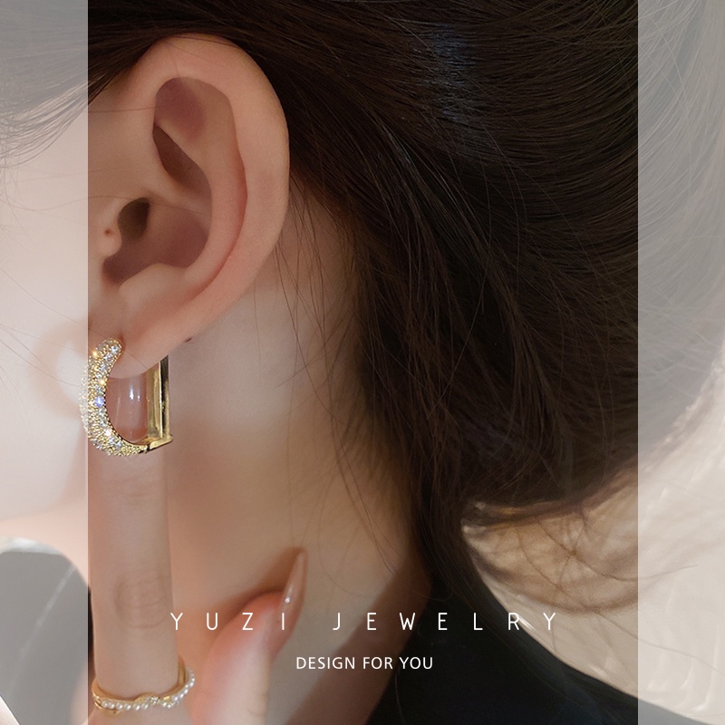 Bông tai mạ vàng 18K JIUDUOLAN đính đá zircon sang trọng cao cấp