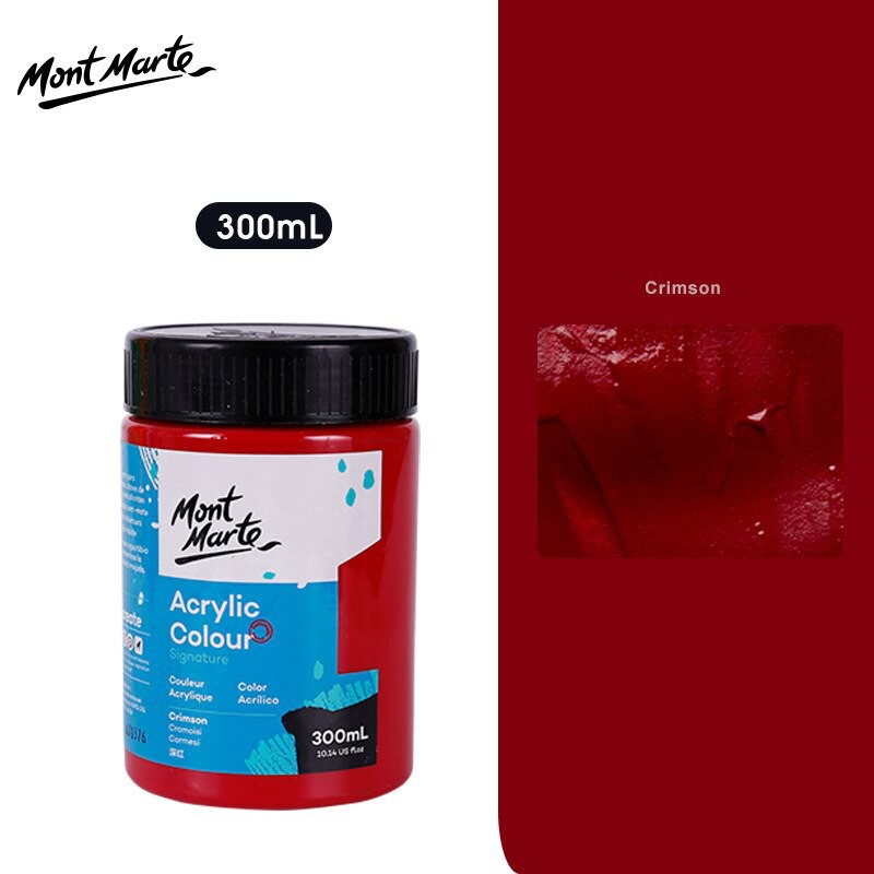 Màu Acrylic Mont Marte 300ml - Crimson - Acrylic Colour Paint Signature 300ml (10.1oz) - MSCH3011