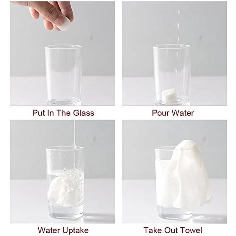 Bộ 10 Khăn Nén Cotton Dùng Một Lần Loại Lớn Tiện Dụng Khi Đi Du Lịch