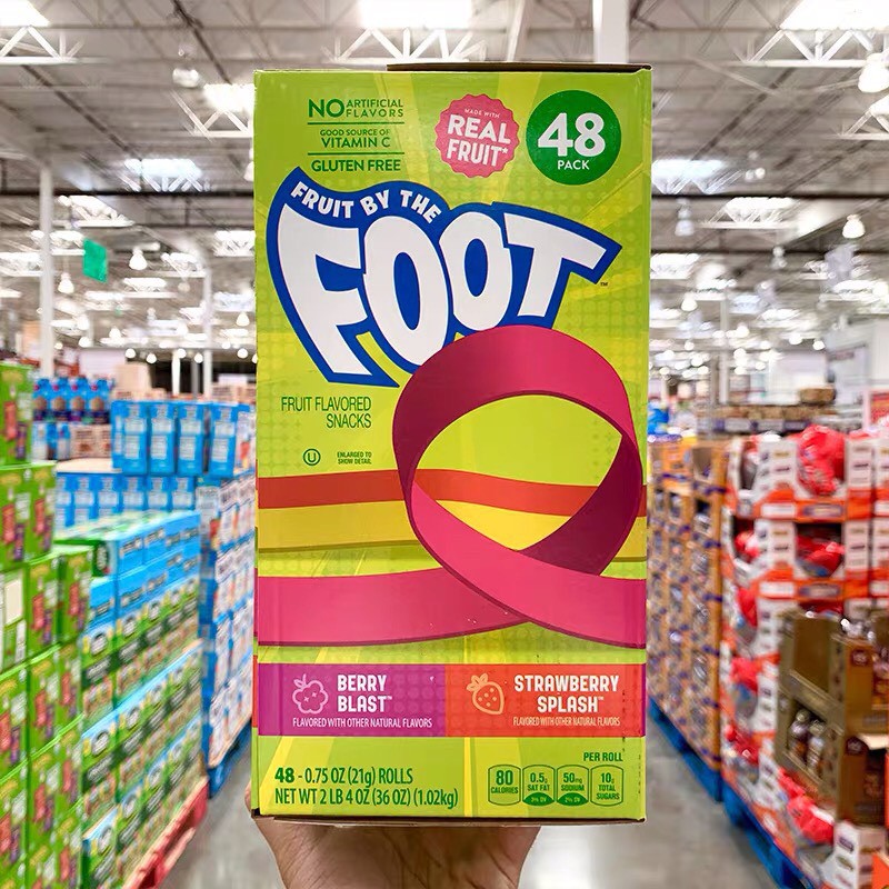 [TÁCH LẺ 1 CUỘN] KẸO CUỘN TRÁI CÂY TỰ NHIÊN FRUIT BY THE FOOT HỘP 48 CUỘN HỘP 1.02KG (CHUẨN USA)